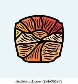 Desenhar à Mão Montanha Colorido Vetor ilustração Design