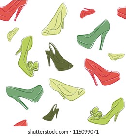 hand draw colorful shoes pattern