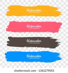 Hand draw colorful watercolor strock set vector