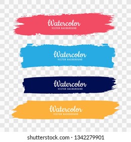 Hand draw colorful watercolor strock set vector