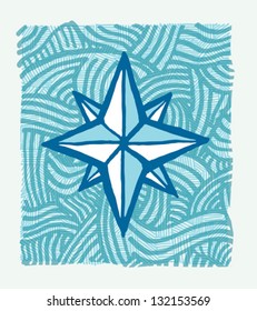 Hand Draw Compass Star