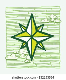 Hand Draw Compass Star