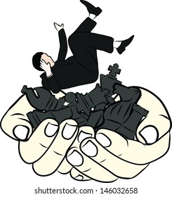 hand draw concept fail business man 