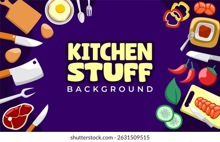  hand draw cooking ware utensil background template