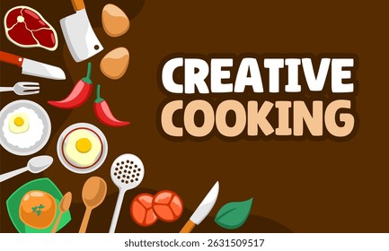  hand draw cooking ware utensil background template