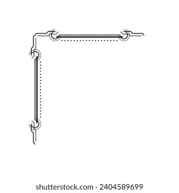 Hand Draw Corner Shapes Flower Decoration Vector Design Doodle Sketch Style For Wedding And Banner