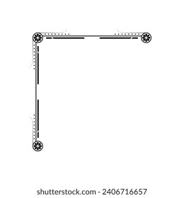 Hand Draw Corner Shapes Flower Decoration Vector Design Doodle Sketch Style For Wedding And Banner