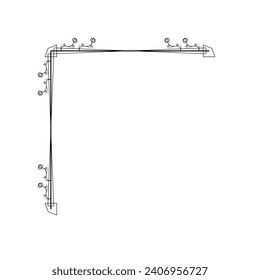 Hand Draw Corner Shapes Flower Decoration Vector Design Doodle Sketch Style For Wedding And Banner