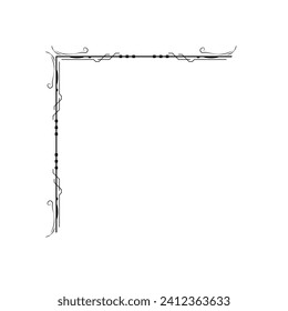Hand Draw Corner Shapes Flower Decoration Vector Design Doodle Sketch Style For Wedding And Banner