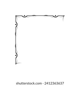 Hand Draw Corner Shapes Flower Decoration Vector Design Doodle Sketch Style For Wedding And Banner