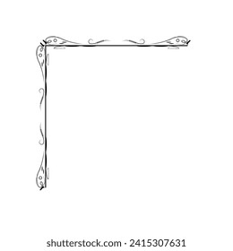 Formas De Esquina De Dibujo A Mano Decoración De Flores Diseño Estilo De Dibujo De Doodle Para Boda Y Cartel