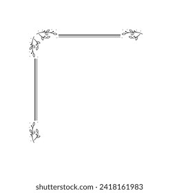 Hand Draw Corner Shapes Flower Decoration Vector Design Doodle Sketch Style For Wedding And Banner