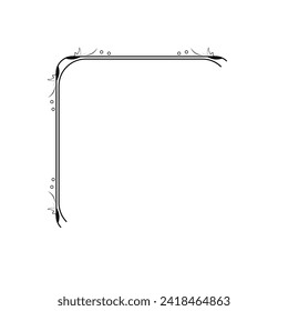 Hand Draw Corner Shapes Flower Decoration Vector Design Doodle Sketch Style For Wedding And Banner