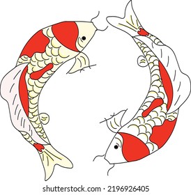 vectores de peces koi
