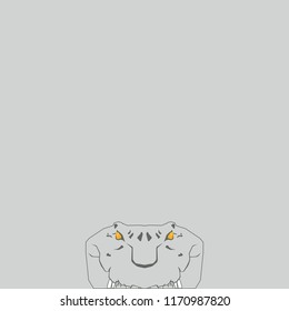 Hand draw of crocodile in green color on gray background