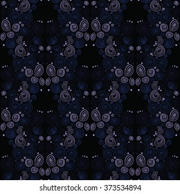 Hand draw curl pattern. Background with colorful spirals.