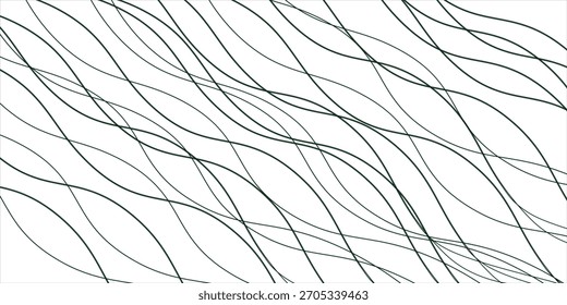 hand draw Curve wave seamless pattern. Thin line wavy abstract vector background. Curve wave seamless pattern modern.