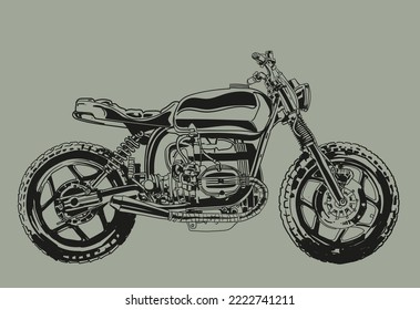 hand draw custom motorcycle vector illustration clip art