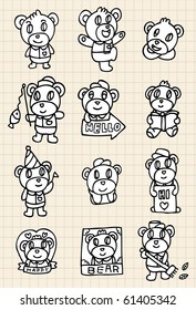 hand draw cute bear element