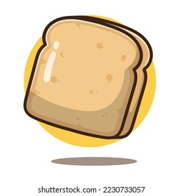 hand draw cute cartoon bread good for sticker, vector illustration