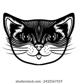 Dibuja a mano lindo gato para colorear libro o página activa. Libro para colorear para mascotas. Vector animal