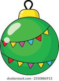 Hand draw Cute Christmas ball vector illustration. Christmas ball ornaments collection.