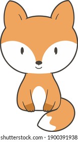 Hand draw cute fox smile