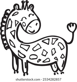 hand draw cute giraffe illustration