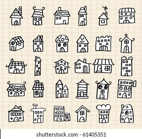 hand draw cute house