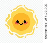 Hand draw cute sun illustration on white background