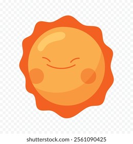 Hand draw cute sun illustration on white background.
