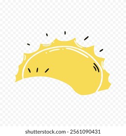 Hand draw cute sun illustration on white background.