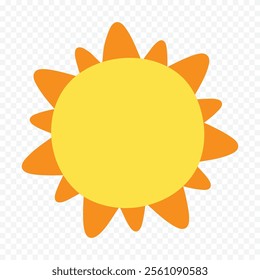 Hand draw cute sun illustration on white background.