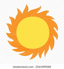 Hand draw cute sun illustration on white background.