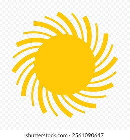 Hand draw cute sun illustration on white background.