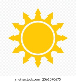 Hand draw cute sun illustration on white background.