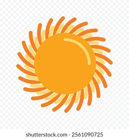 Hand draw cute sun illustration on white background.