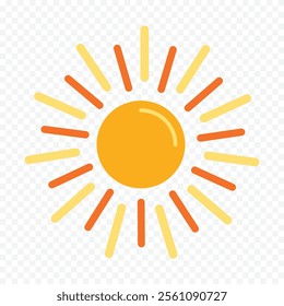 Hand draw cute sun illustration on white background.