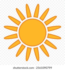 Hand draw cute sun illustration on white background.