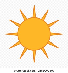 Hand draw cute sun illustration on white background.