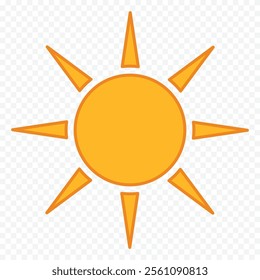 Hand draw cute sun illustration on white background.