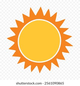 Hand draw cute sun illustration on white background.