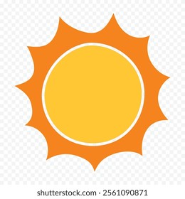 Hand draw cute sun illustration on white background.