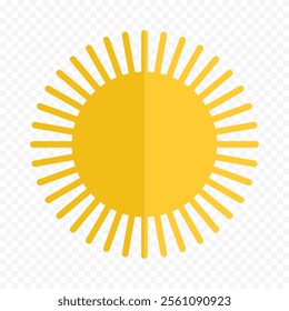 Hand draw cute sun illustration on white background.