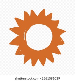 Hand draw cute sun illustration on white background