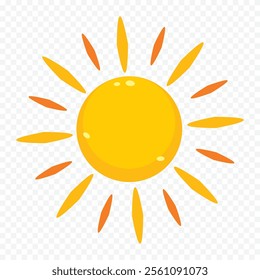 Hand draw cute sun illustration on white background