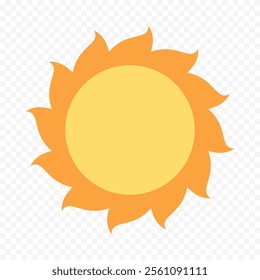 Hand draw cute sun illustration on white background