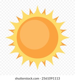 Hand draw cute sun illustration on white background