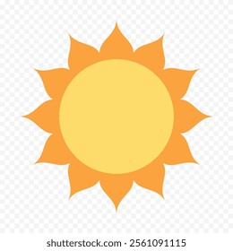 Hand draw cute sun illustration on white background