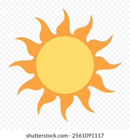 Hand draw cute sun illustration on white background